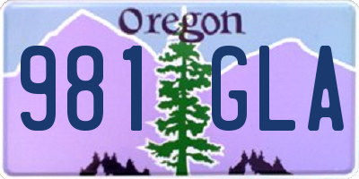 OR license plate 981GLA