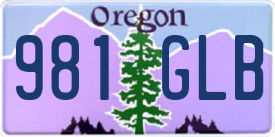 OR license plate 981GLB