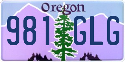 OR license plate 981GLG