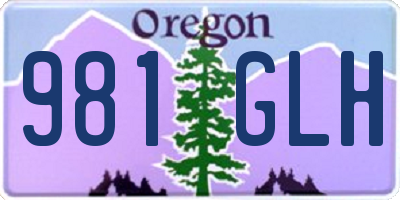 OR license plate 981GLH