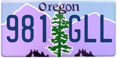 OR license plate 981GLL