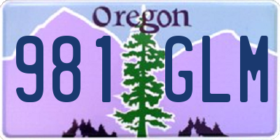 OR license plate 981GLM