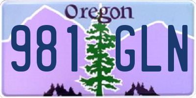 OR license plate 981GLN