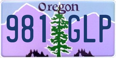 OR license plate 981GLP