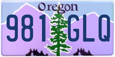 OR license plate 981GLQ