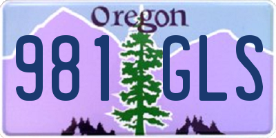 OR license plate 981GLS