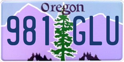 OR license plate 981GLU