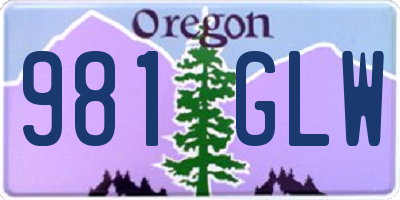 OR license plate 981GLW