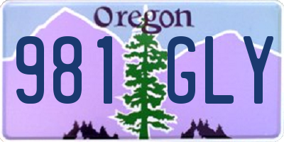 OR license plate 981GLY