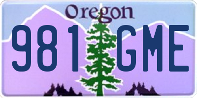 OR license plate 981GME