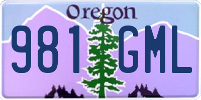 OR license plate 981GML