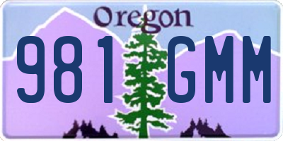 OR license plate 981GMM