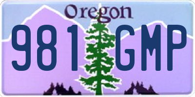 OR license plate 981GMP