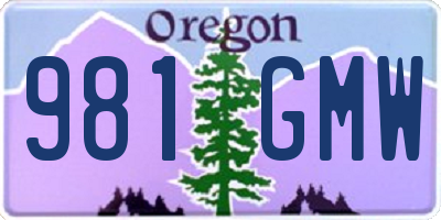 OR license plate 981GMW