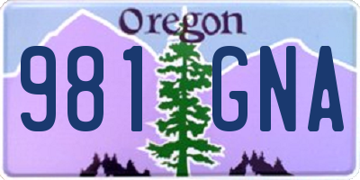 OR license plate 981GNA