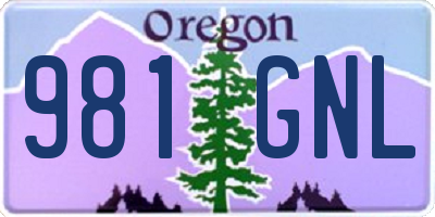 OR license plate 981GNL