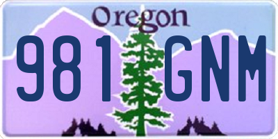 OR license plate 981GNM