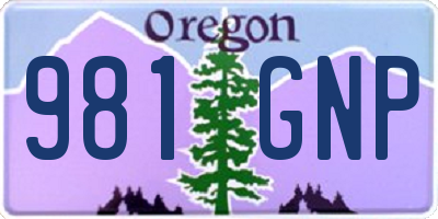 OR license plate 981GNP