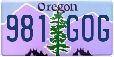 OR license plate 981GOG