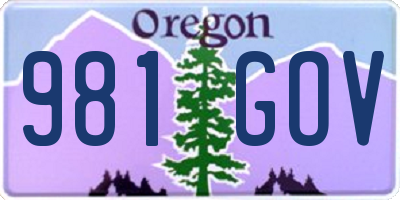 OR license plate 981GOV