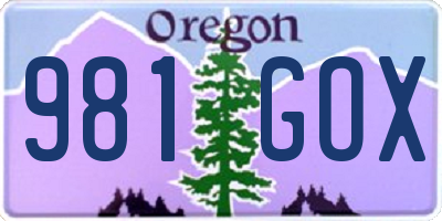 OR license plate 981GOX