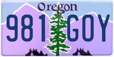 OR license plate 981GOY