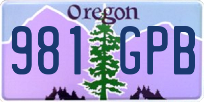OR license plate 981GPB