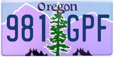 OR license plate 981GPF