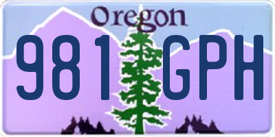 OR license plate 981GPH