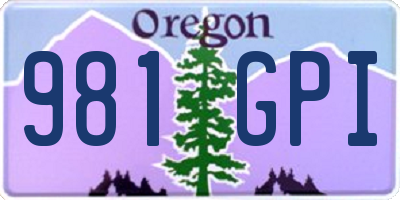 OR license plate 981GPI