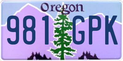 OR license plate 981GPK