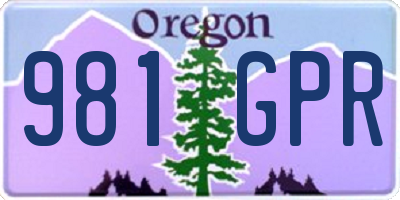 OR license plate 981GPR