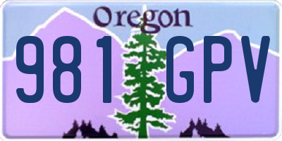OR license plate 981GPV