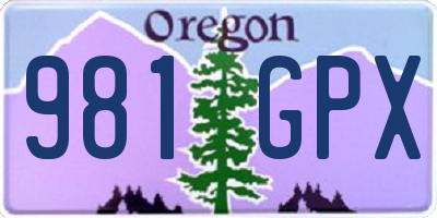 OR license plate 981GPX