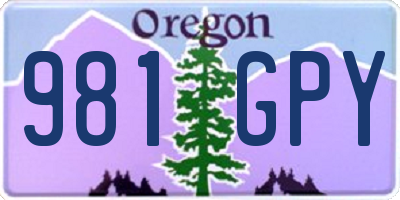 OR license plate 981GPY