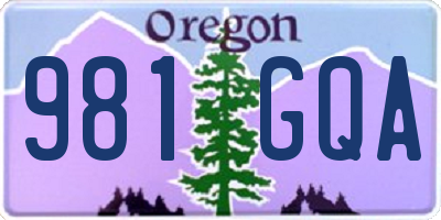 OR license plate 981GQA