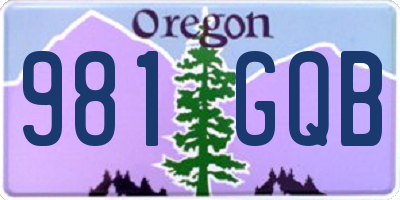 OR license plate 981GQB