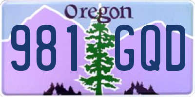 OR license plate 981GQD