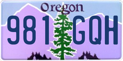 OR license plate 981GQH