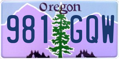 OR license plate 981GQW