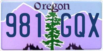 OR license plate 981GQX