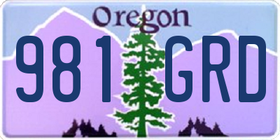 OR license plate 981GRD