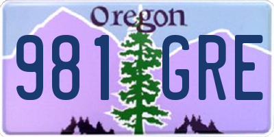 OR license plate 981GRE
