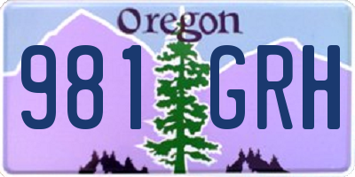 OR license plate 981GRH