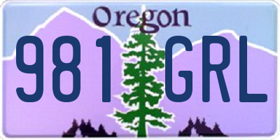 OR license plate 981GRL