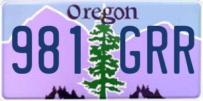 OR license plate 981GRR