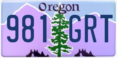 OR license plate 981GRT