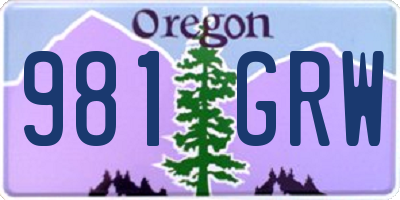OR license plate 981GRW