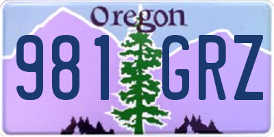 OR license plate 981GRZ