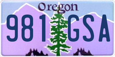 OR license plate 981GSA